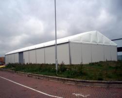 Thermo-roof temporary warehouse building