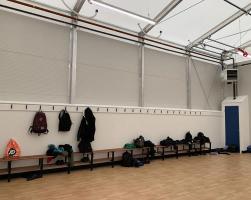 A temporary sports facility for Sherburn High School in Leeds