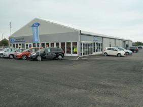Benfield Motors temporary car showroom building