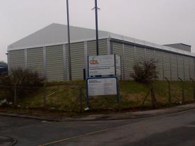 Temporary on-site storage building for Contract Bottling