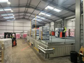 Inside storage building with client stock