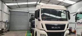Workshop with truck