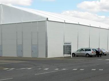 Temporary warehouse facility at Perkins Shibaura Engines Ltd