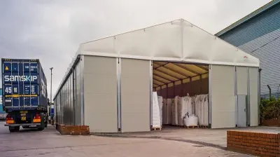 Thermo-roof temporary storage building