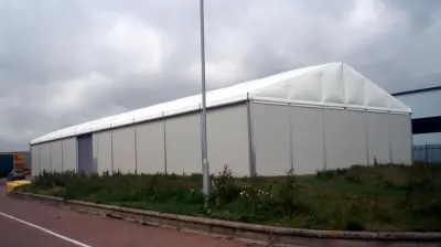 Thermo-roof temporary warehouse building