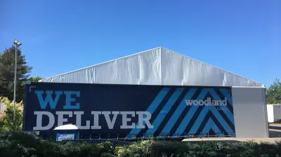 Temporary storage building for the Woodland Group