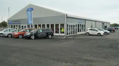 Benfield Motors temporary car showroom building