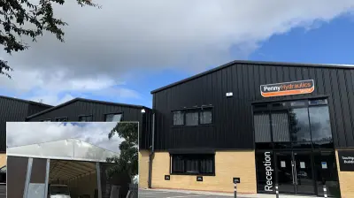 Temporary warehouse building for Penny Hydraulics