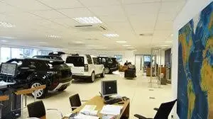 Steel clad temporary car showroom building