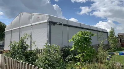 External of insulated sports hall