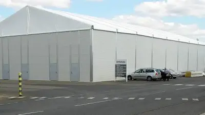 Temporary warehouse facility at Perkins Shibaura Engines Ltd