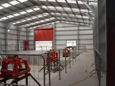 Undersea pipes pass through facility