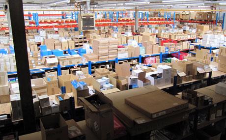 Busy Warehouse during Peak Season Demand